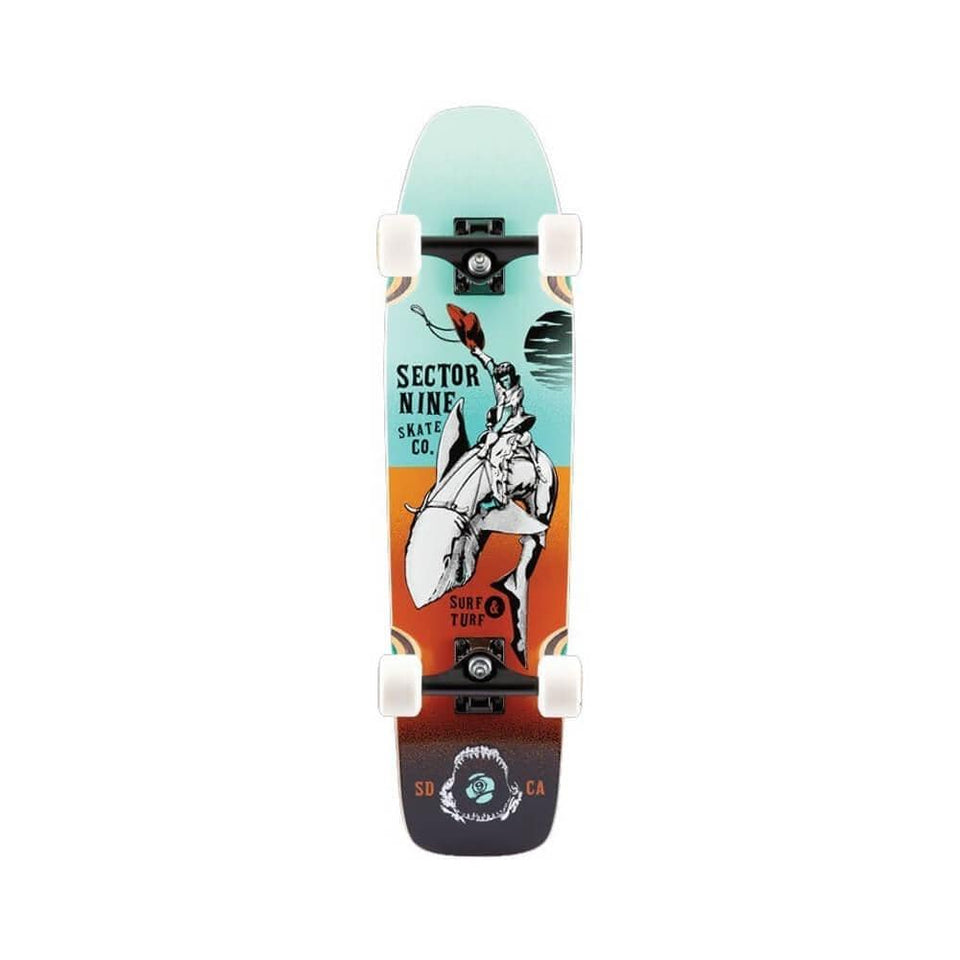 Sector 9 Skateboard Cruiser Complete Gaucho Ninety Five 30.5" x 8.375" Teal - 50-50 Skate Shop
