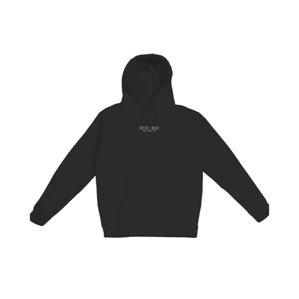 Hotel Blue Skate Logo Pullover Hoodie Black - 50-50 Skate Shop