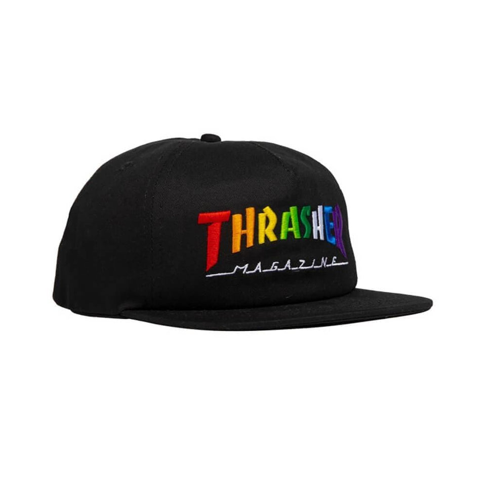 Thrasher Rainbow Mag Snapback Hat Black - 50-50 Skate Shop