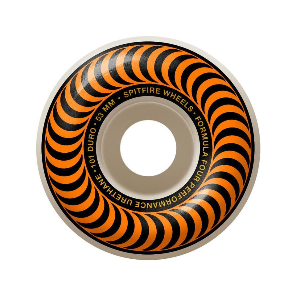 Spitfire Skateboard Wheels F4 101D Classic Swirl 53mm Orange - Set of 4 - 50-50 Skate Shop