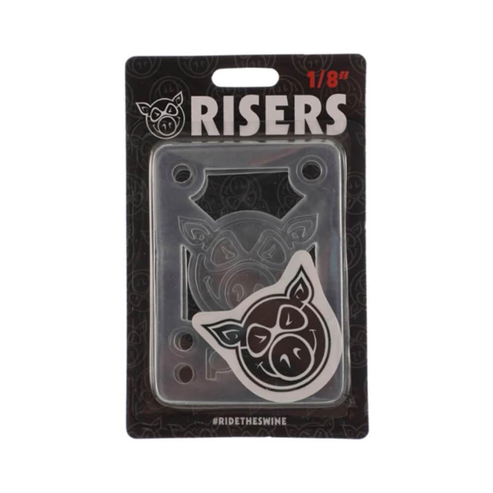 Pig Skateboard Riser Pads Soft Shock 1/8" Clear - Set of 2 - 50-50 Skate Shop