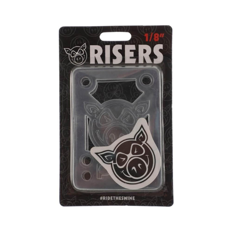 Pig Skateboard Riser Pads Soft Shock 1/8" Clear - Set of 2 - 50-50 Skate Shop
