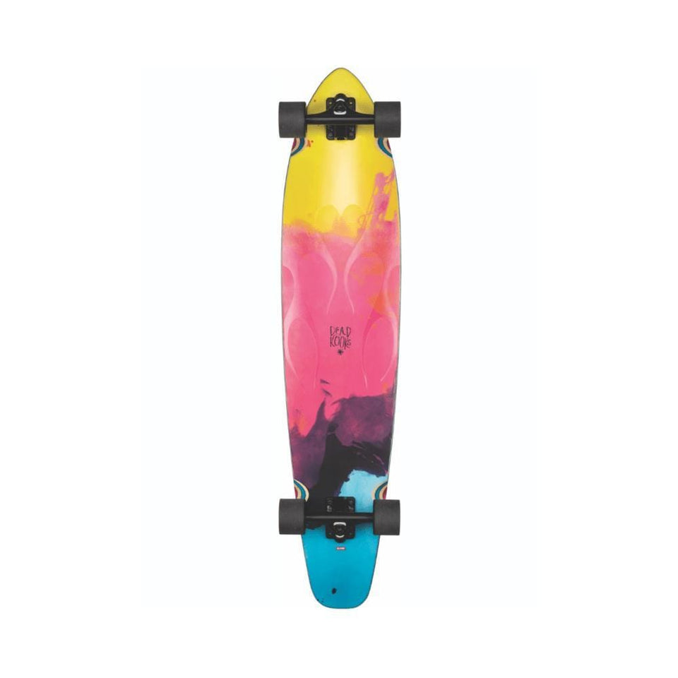 Globe Skateboard Longboard Complete Bryon Bay 43" x 9.5" Dead Kooks CMYK Clear Flame - 50-50 Skate Shop