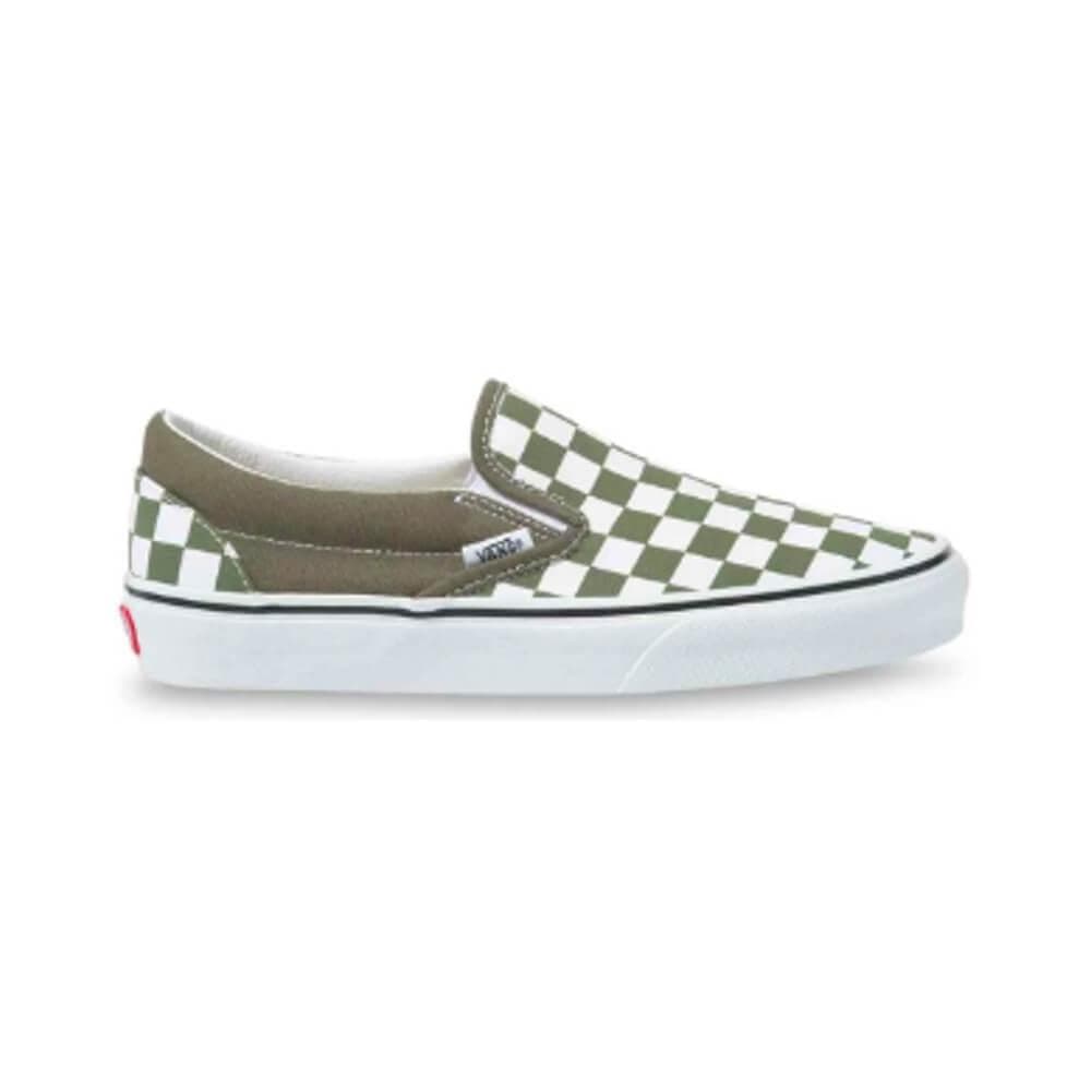 Vans Kids Slip On (Checkerboard) Grape Leaf True White - 50-50 Skate Shop