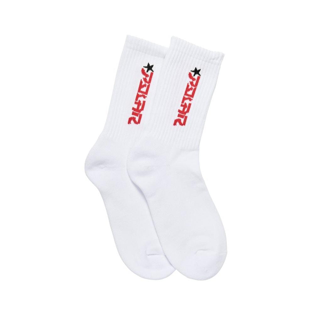 Polar Skate Co Star Socks White Red - 50-50 Skate Shop