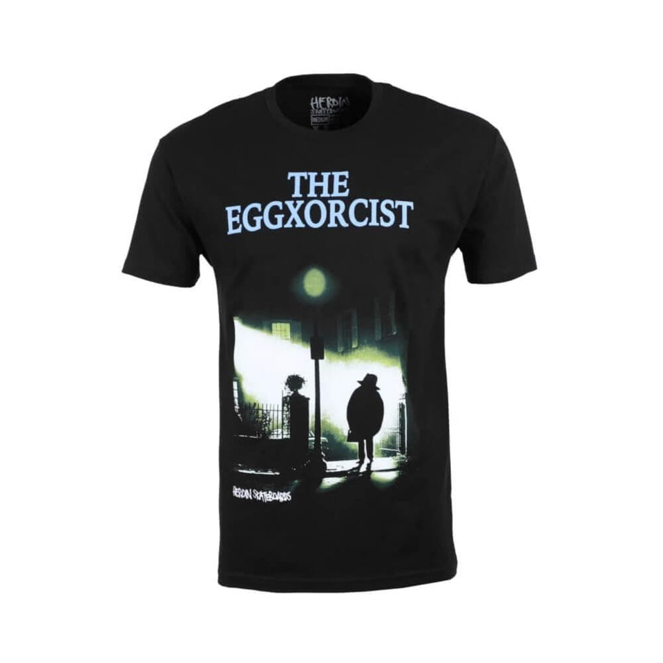 Heroin Tee The Eggxorcist Black - 50-50 Skate Shop