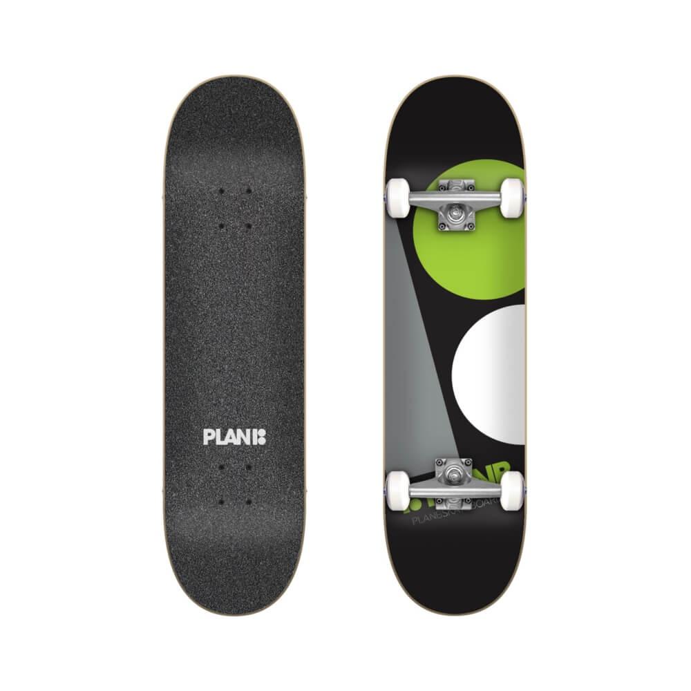 Plan B Skateboard Complete Macro 8.25" x 32.25" Black Green 14.25" WB - 50-50 Skate Shop