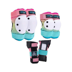 Triple 8 Tri pack Skate Pad Set Adult Knee Elbow Wrist Guards Shaved Ice - 50-50 Skate Shop