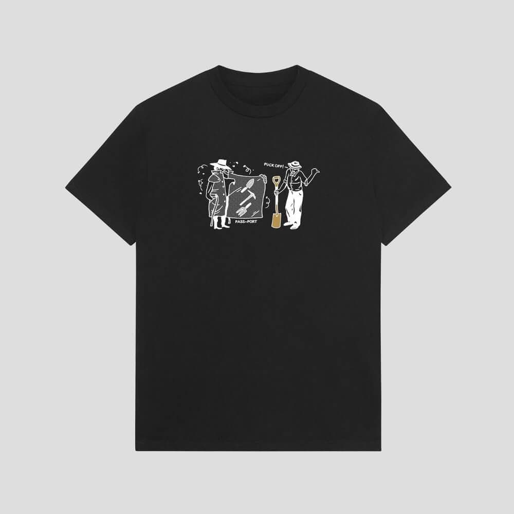 Passport Skate Spades & Shovels Tee Black - 50-50 Skate Shop