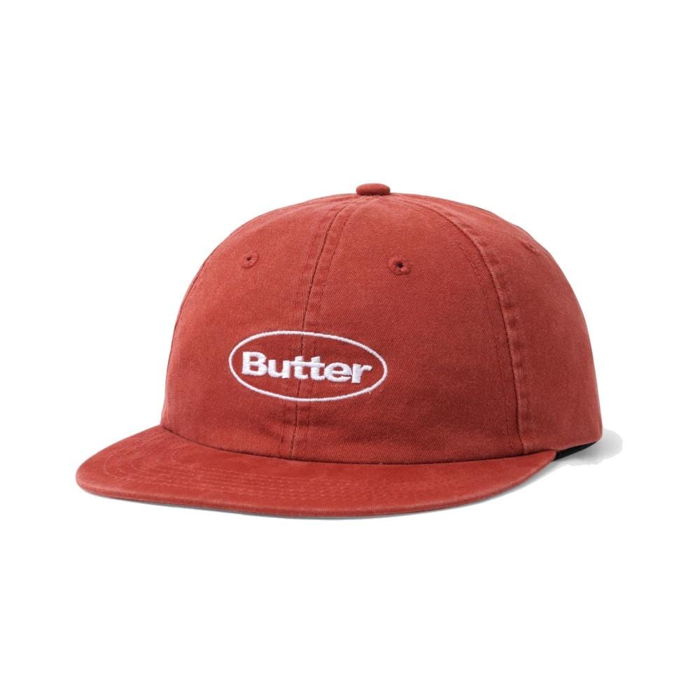 Butter Goods Washed Badge 6 Panel Cap Burgundy - 50-50 Skate Shop