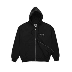 Polar Skate Stroke Logo Zip Hoodie Black - 50-50 Skate Shop