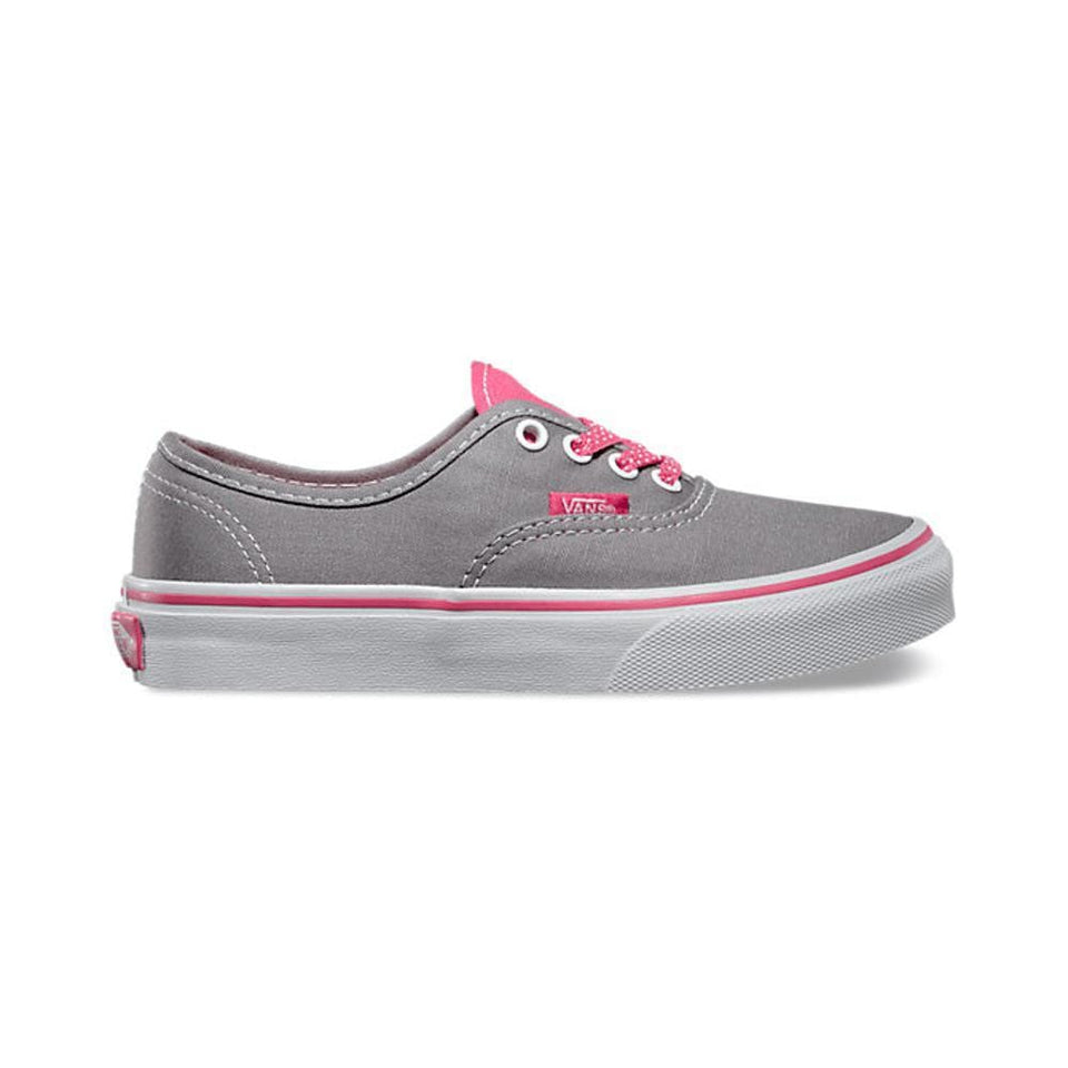 Vans Kids Authentic (Polka Dots) Frost Grey Hot Pink - 50-50 Skate Shop