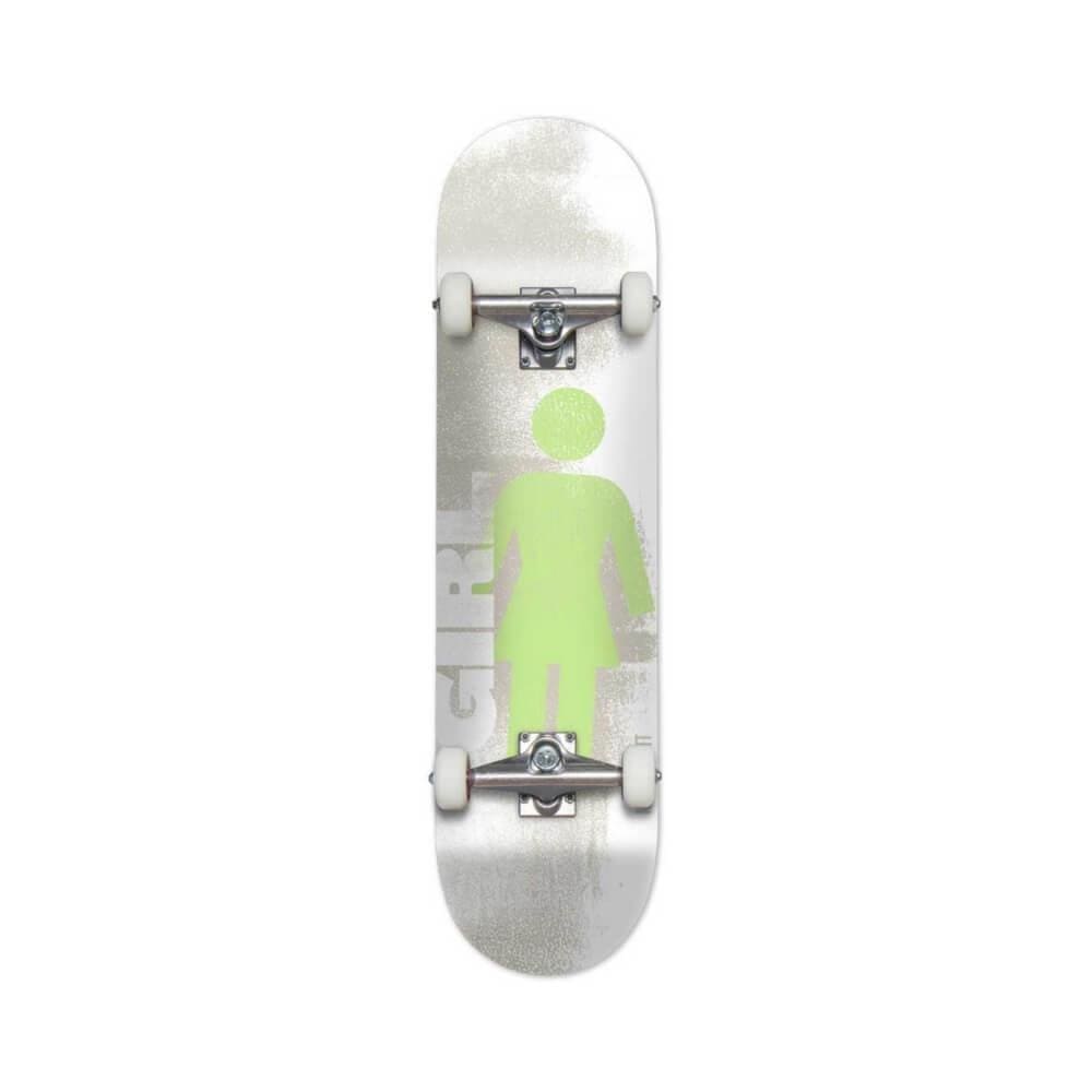 Girl Skateboard Complete Niels Bennett 7.75" x 31.125" White Green 13.75" WB - 50-50 Skate Shop