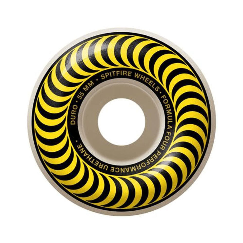 Spitfire Skateboard Wheels F4 99D Classic Swirl 55mm Yellow - Set of 4 - 50-50 Skate Shop