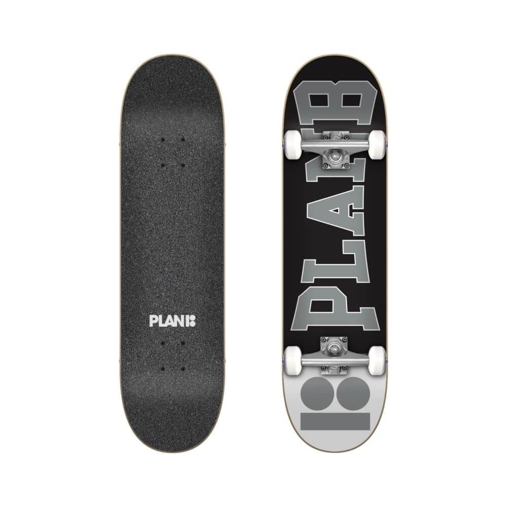 Plan B Skateboard Complete Academy 7.75" x 31.6" Black Silver 14.25" WB - 50-50 Skate Shop