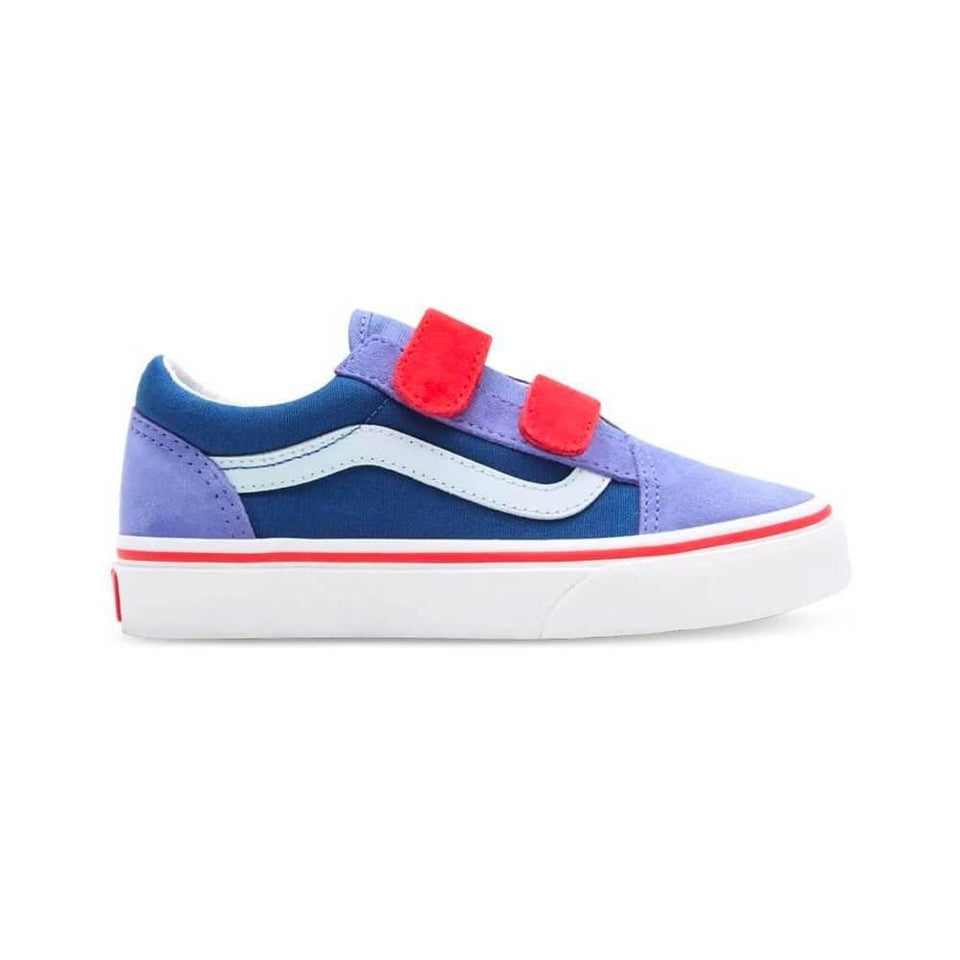 Vans Kids Old Skool (UV Glitter) Baja Blue High Risk Red - 50-50 Skate Shop