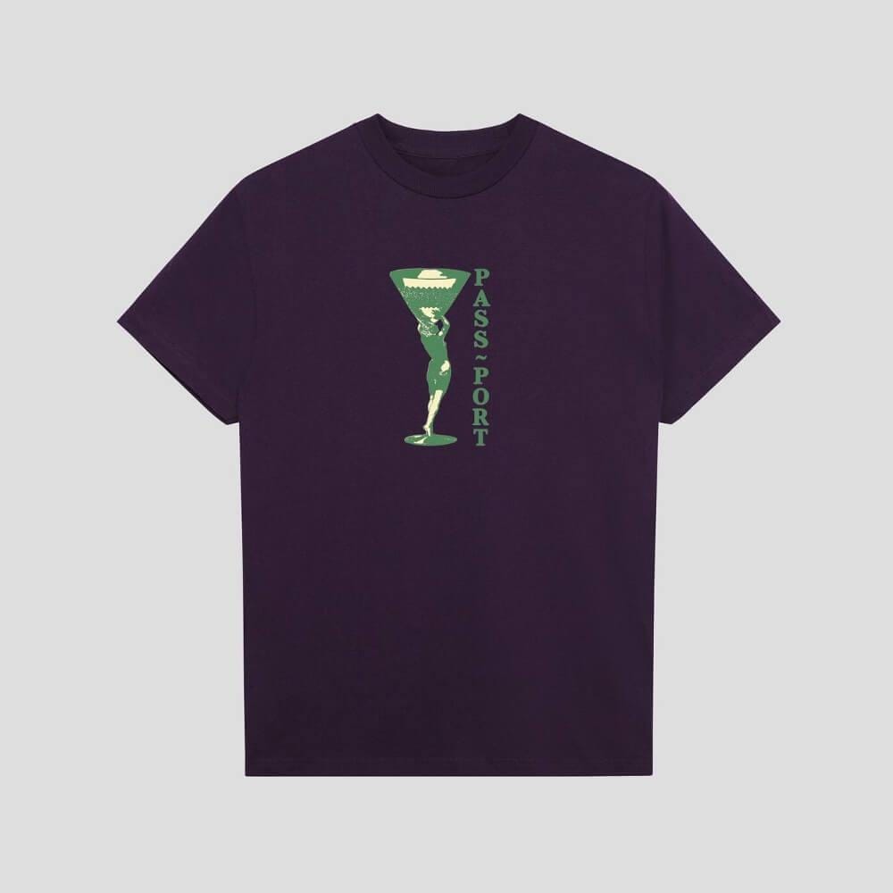 Passport Skate Miss Martini Tee Eggplant - 50-50 Skate Shop