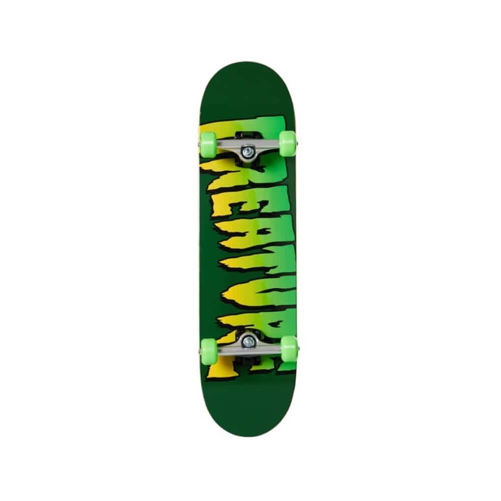 Creature Skateboard Complete Logo 8.0" x 31.25" Green 13.75" WB - 50-50 Skate Shop