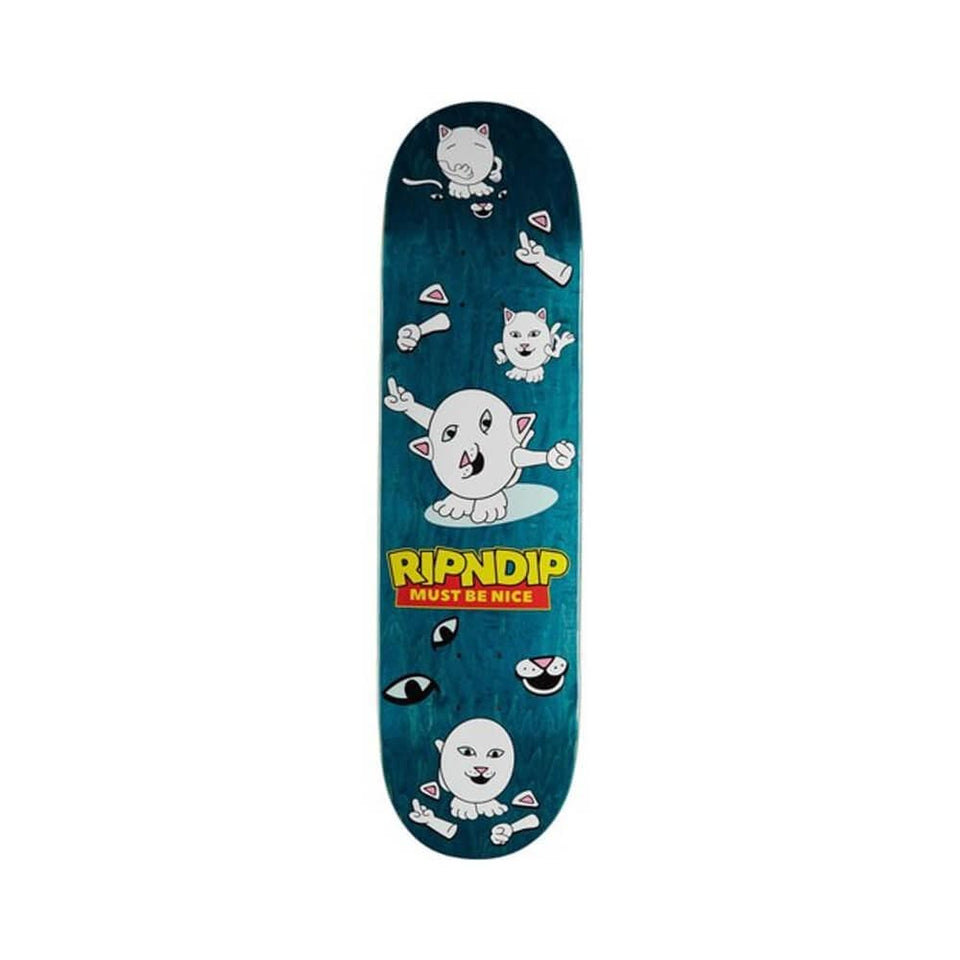 Ripndip Skateboard Deck Nerm Story 8.0" x 32" Blue 14.25" WB - 50-50 Skate Shop