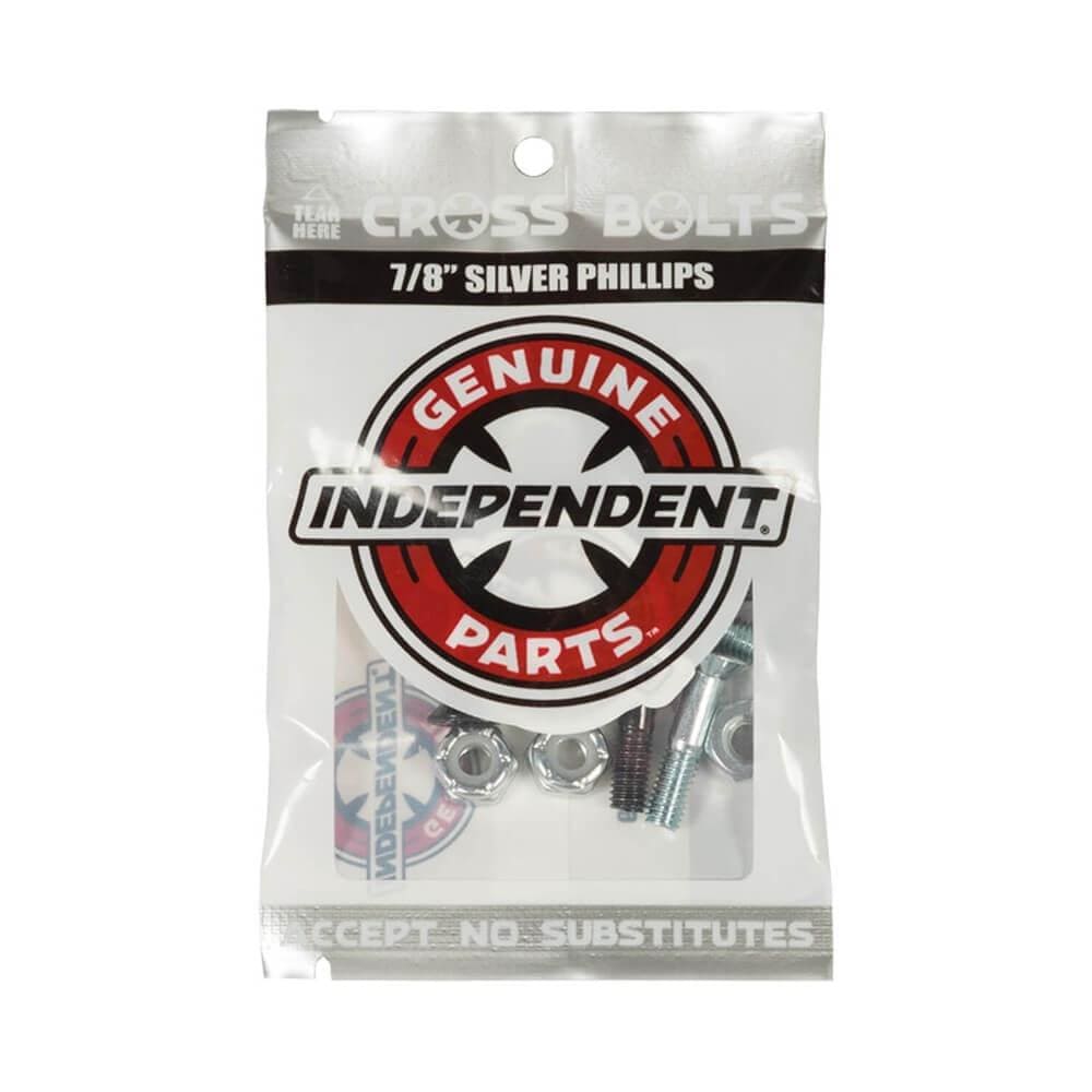 Independent Skateboard Hardware 7/8" Phillips Black Silver - 50-50 Skate Shop
