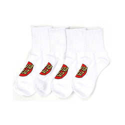 Santa Cruz Junior Classic Dot Mid Socks 4 Pack White Size 8-12US - 50-50 Skate Shop