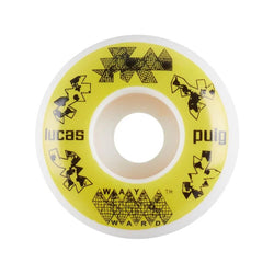 Wayward Skateboard Wheels Lucas Puig 52mm 101a Yellow White - Set of 4 - 50-50 Skate Shop
