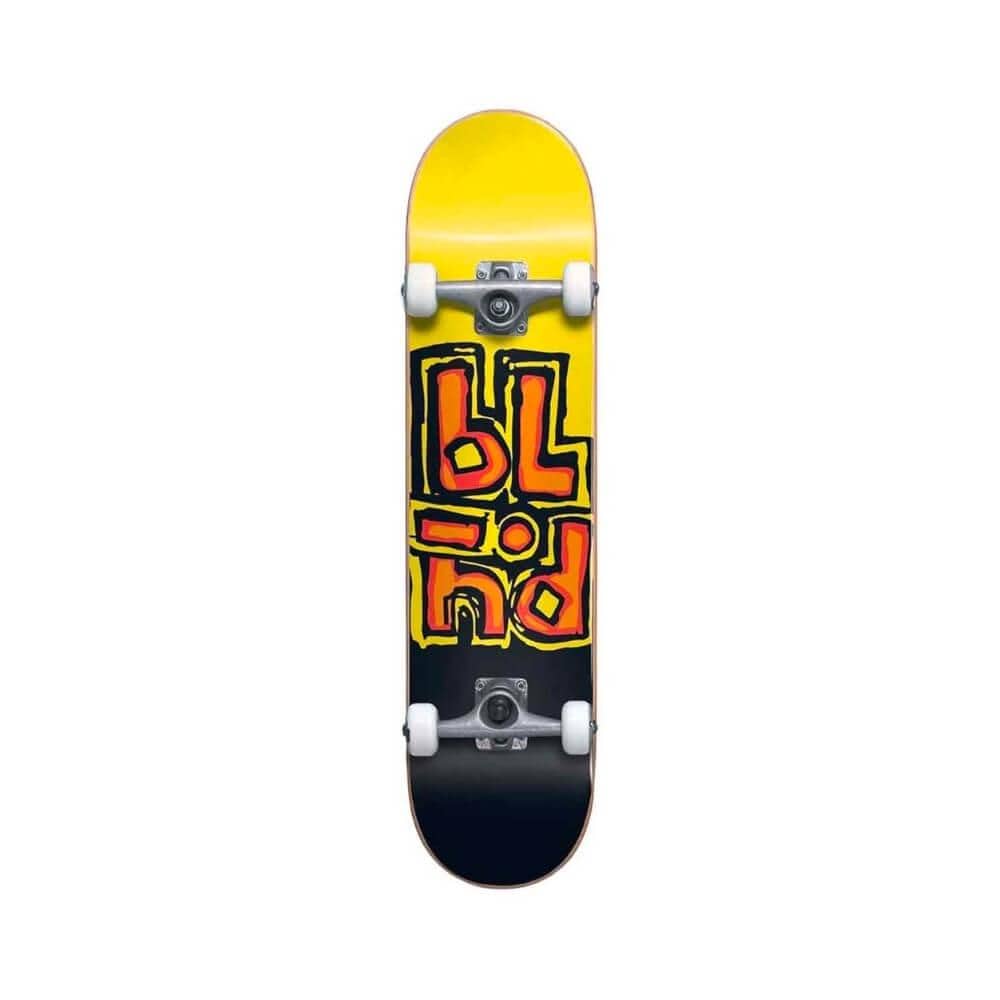Blind Skateboard Complete OG Stacked FP Soft Wheel 7.5" x 31.06" Black Yellow 12.75" WB - 50-50 Skate Shop