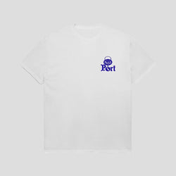 Passport Skate Port Tee White Blue Logo - 50-50 Skate Shop