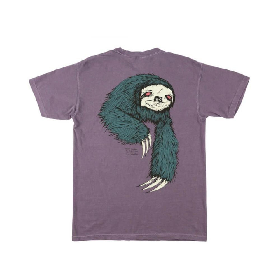 Welcome Skate Sloth Garment Dyed Tee Wine - 50-50 Skate Shop