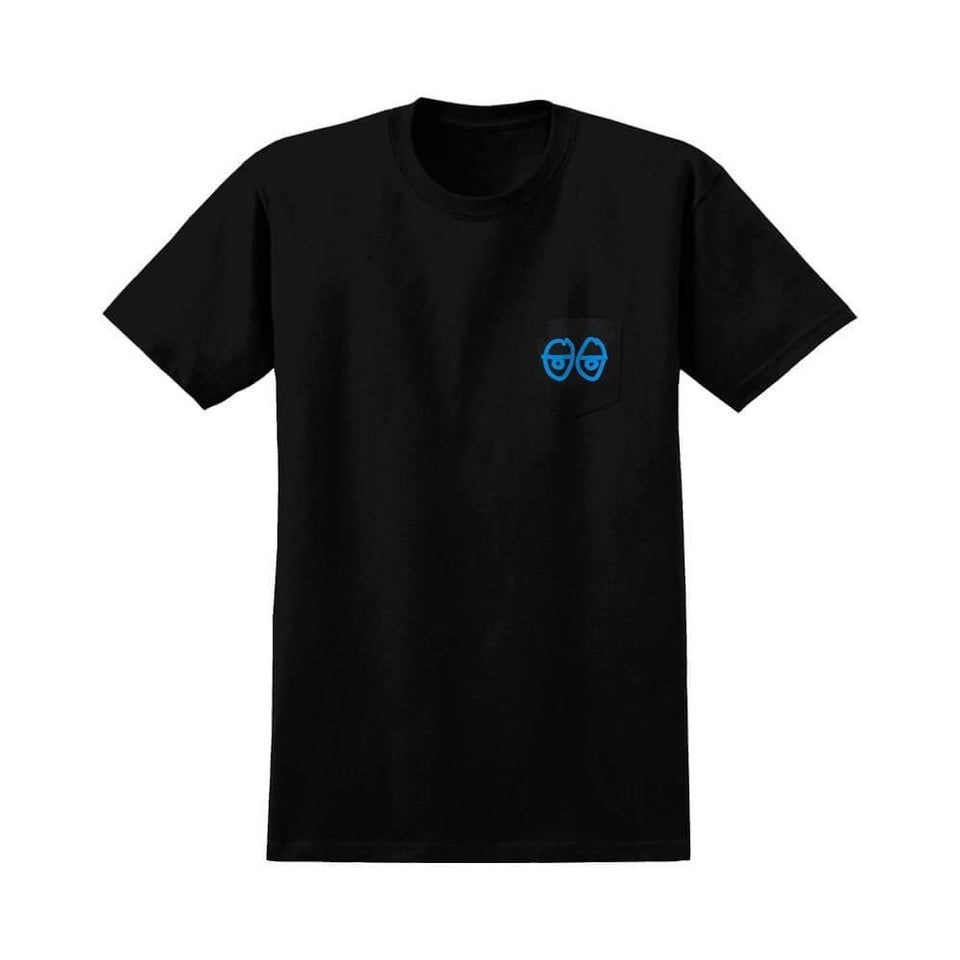 Krooked Skate Tee Pocket Eyes Black Blue - 50-50 Skate Shop