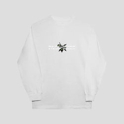 Passport Skate Olive Long Sleeve Tee White - 50-50 Skate Shop