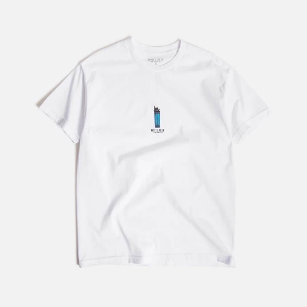 Hotel Blue Skate Lighter Tee White - 50-50 Skate Shop