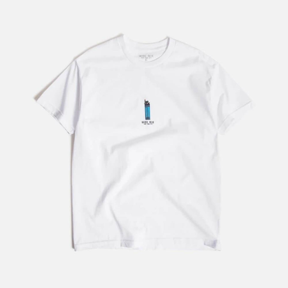 Hotel Blue Skate Lighter Tee White - 50-50 Skate Shop