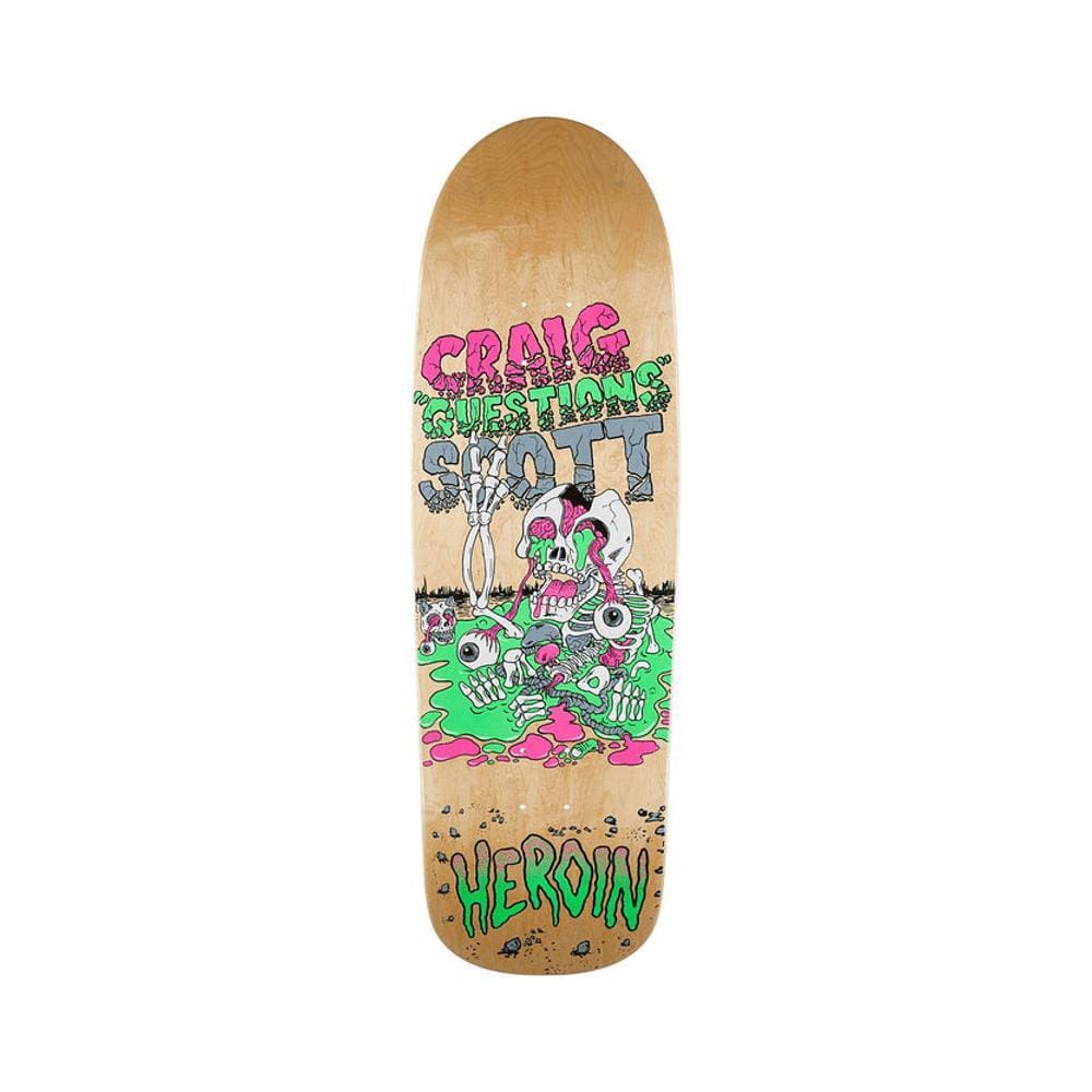 Heroin Skateboard Deck Craig Question Slime Boy 10.0" x 32" Natural - 50-50 Skate Shop