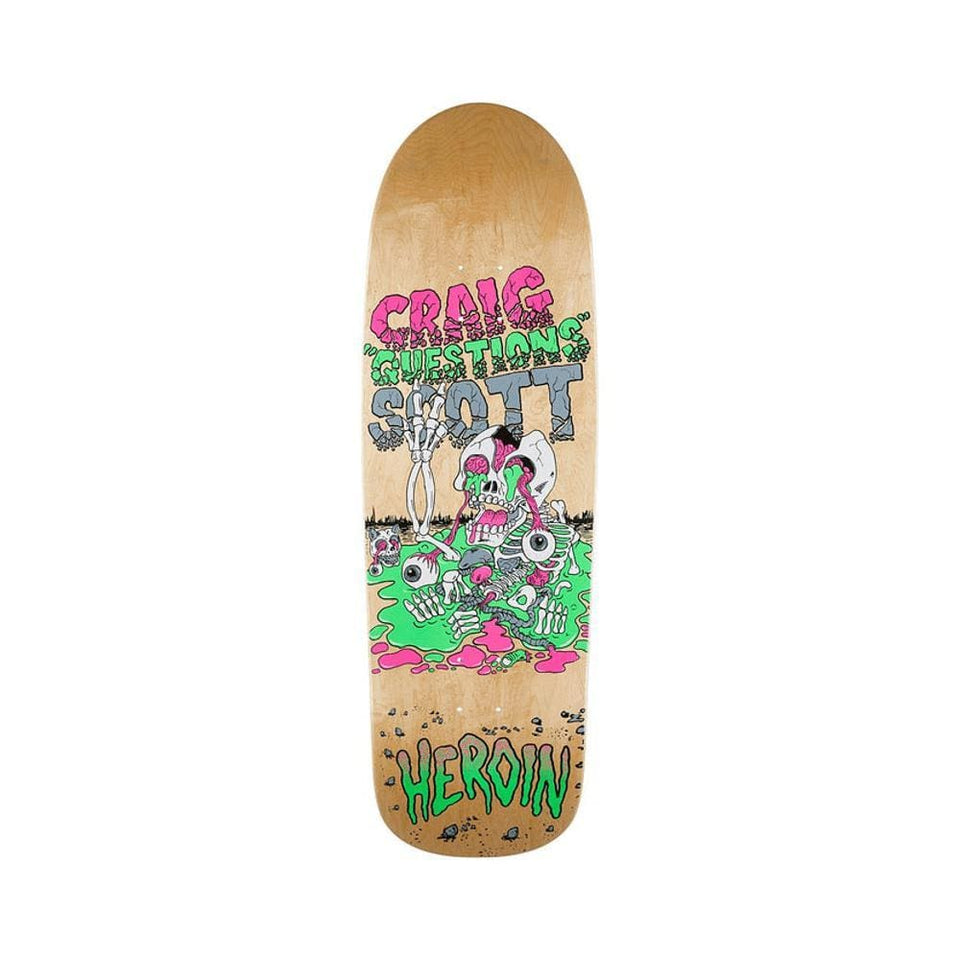 Heroin Skateboard Deck Craig Question Slime Boy 10.0" x 32" Natural - 50-50 Skate Shop