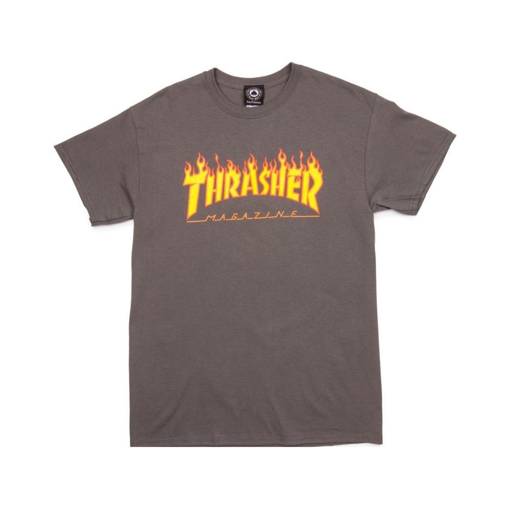 Thrasher Flame Tee Charcoal - 50-50 Skate Shop