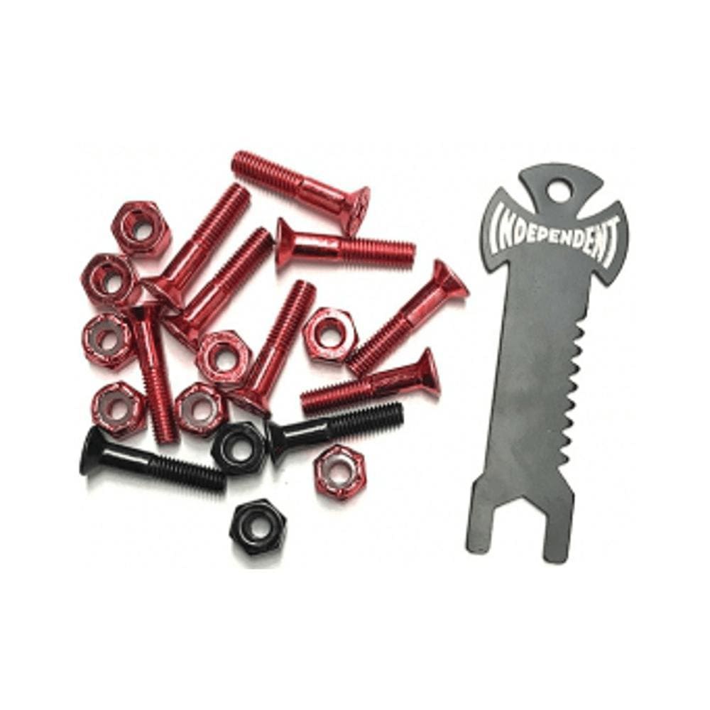 Independent 1" Phillips Head Bolts Red Black Hardware with Tool - 50-50 Skate Shop