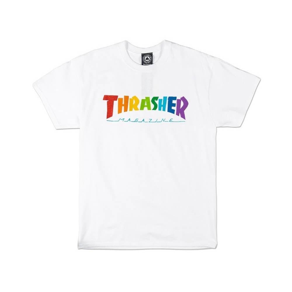Thrasher Skate Rainbow Mag Short Sleeve Tee White - 50-50 Skate Shop