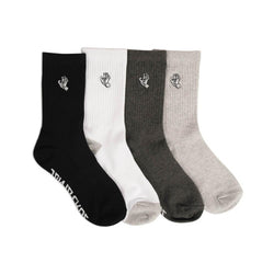 Santa Cruz Mono Hand Youth Socks 4 Pack Assorted Colour Size 2-8US - 50-50 Skate Shop