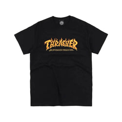 Thrasher Skate Fire Logo Short Sleeve Tee Black - 50-50 Skate Shop