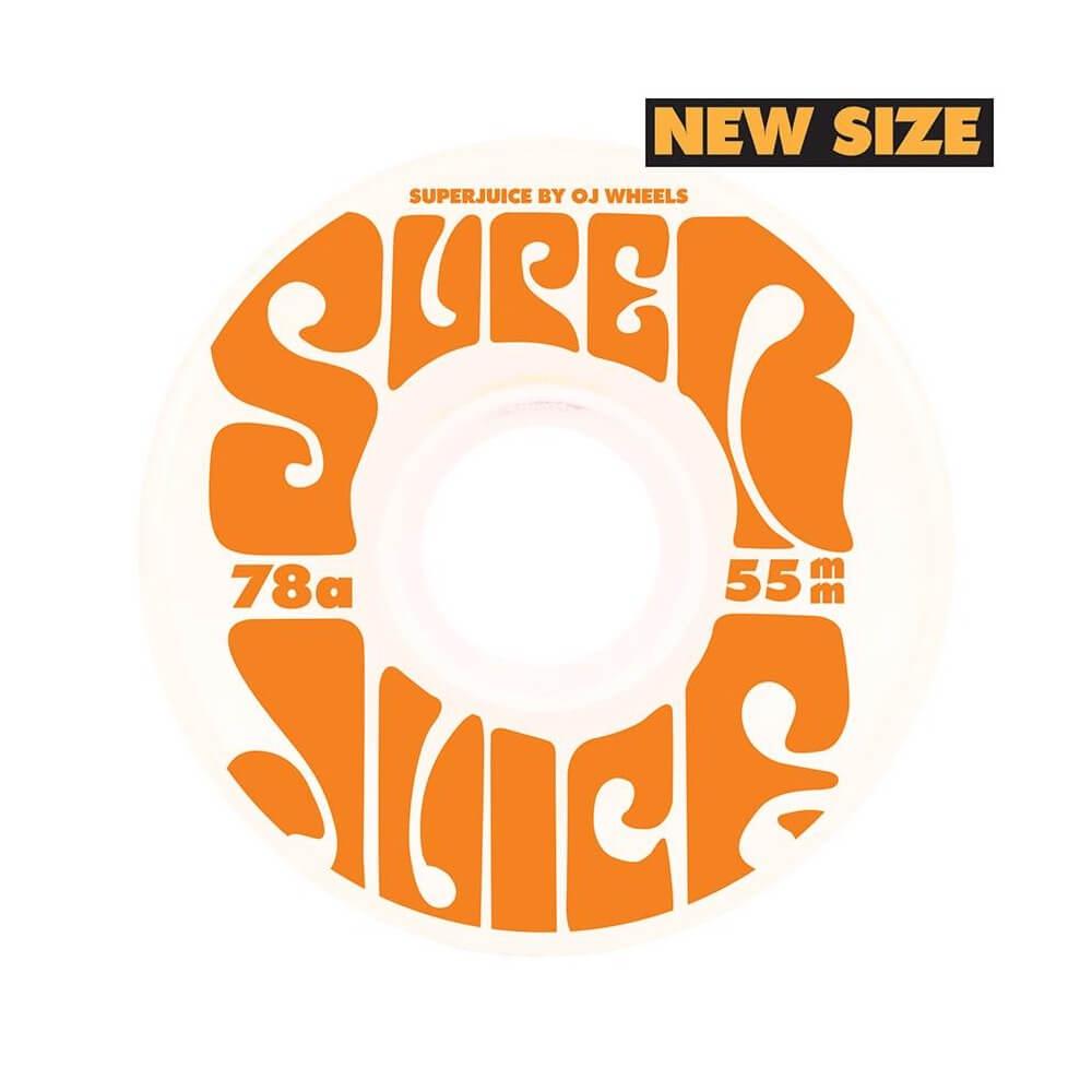 OJ Skateboard Wheels Mini Super Juice 55mm 78A White - Set of 4 - 50-50 Skate Shop