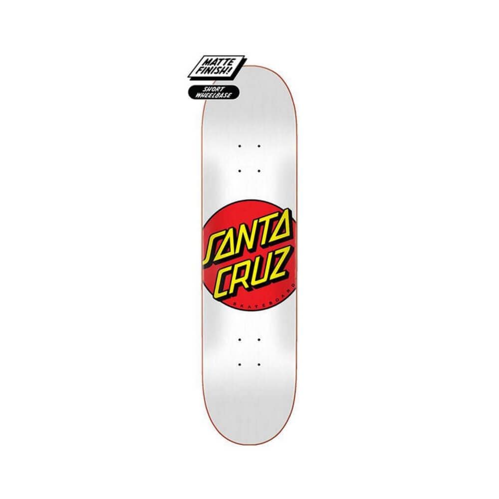Santa Cruz Skateboard Deck Classic Dot 8.0" x 31.62" White 14.25" WB - 50-50 Skate Shop