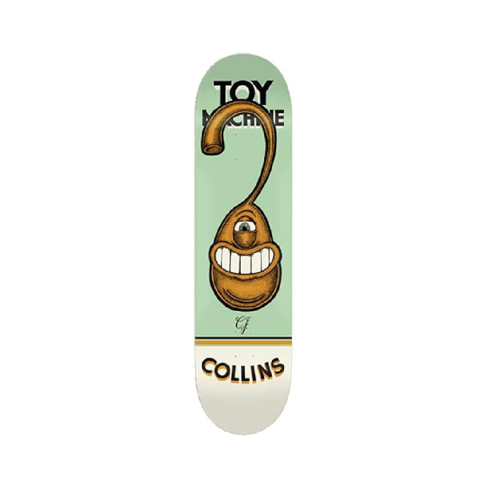 Toy Machine Skateboard Deck Pen N Ink 8.25" x 31.88" CJ Collins Green 14.25" WB - 50-50 Skate Shop