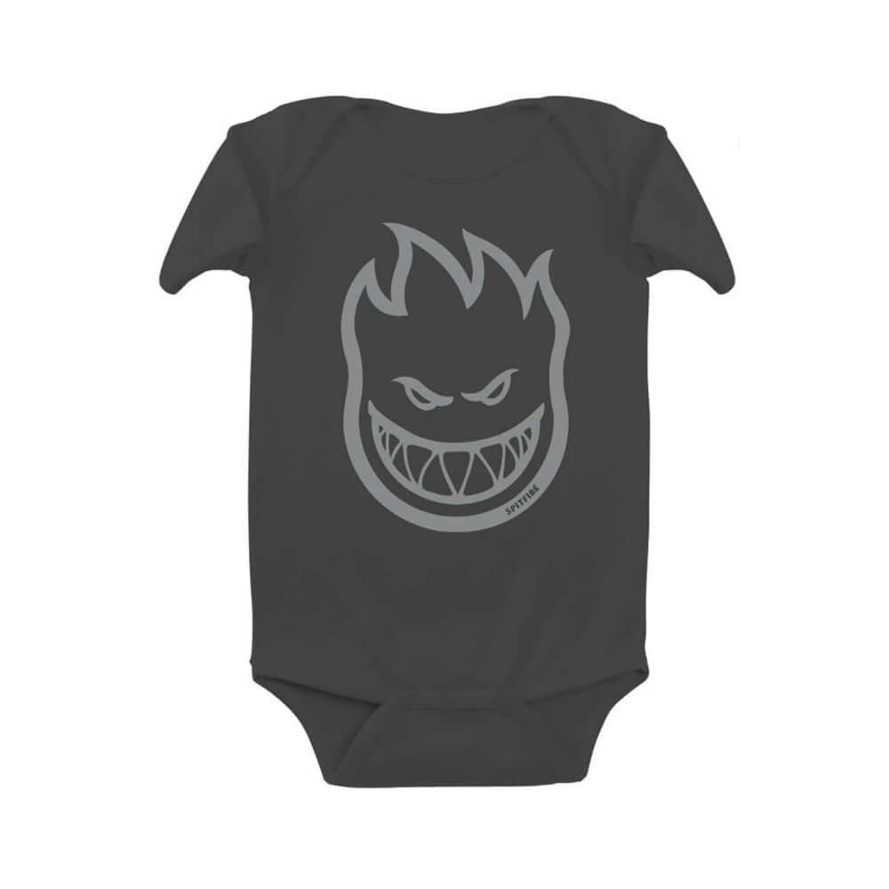 Spitfire Skate Toddler Onesie Big Head Black Metallic Silver - 50-50 Skate Shop