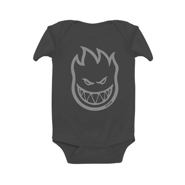 Spitfire Skate Toddler Onesie Big Head Black Metallic Silver - 50-50 Skate Shop
