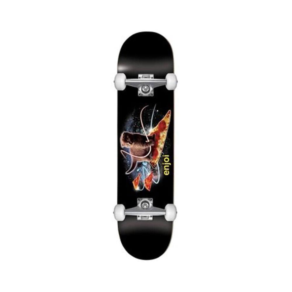 Enjoi Skateboard Complete Pizza Kitten Youth 7.25" x 29.125" Black 12.5" WB - 50-50 Skate Shop