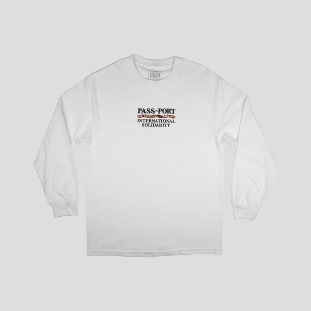 Passport Skate International Solidarity Long Sleeve Tee White 50 50 Skate Shop