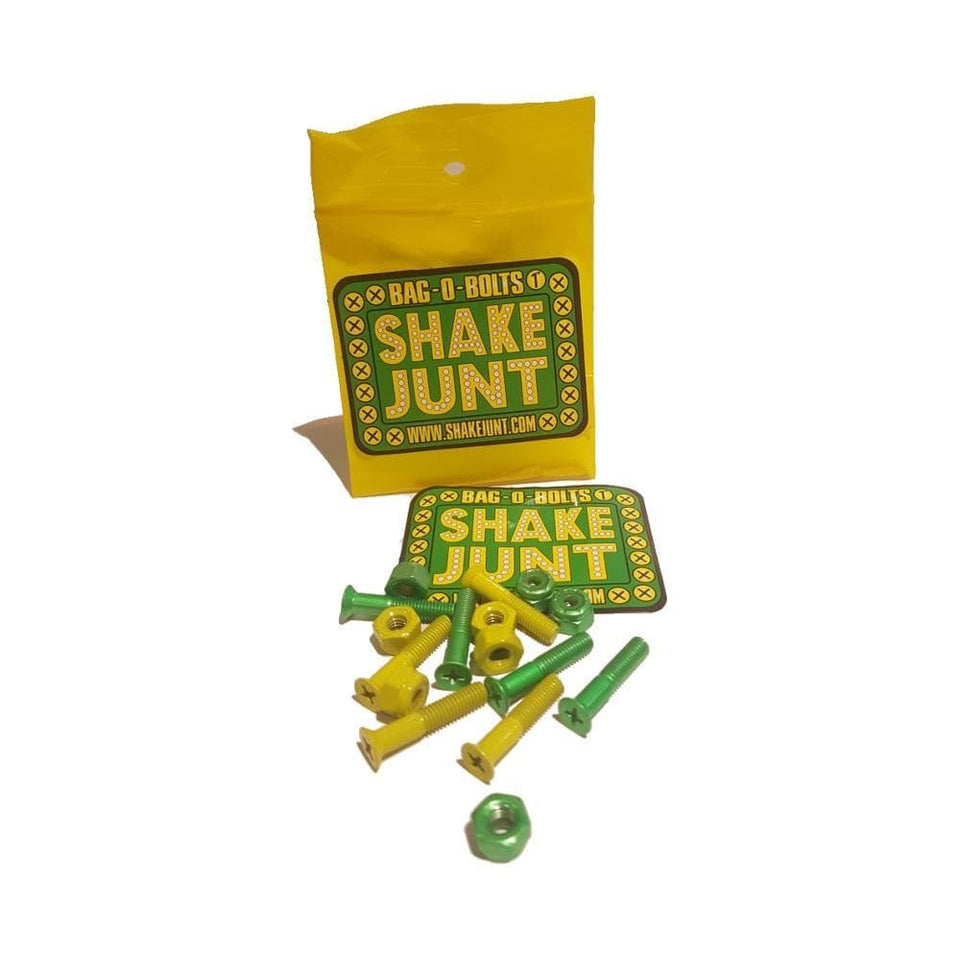Shake Junt Skateboard Deck Bolts SJ All Green/Yellow Phillips - 50-50 Skate Shop