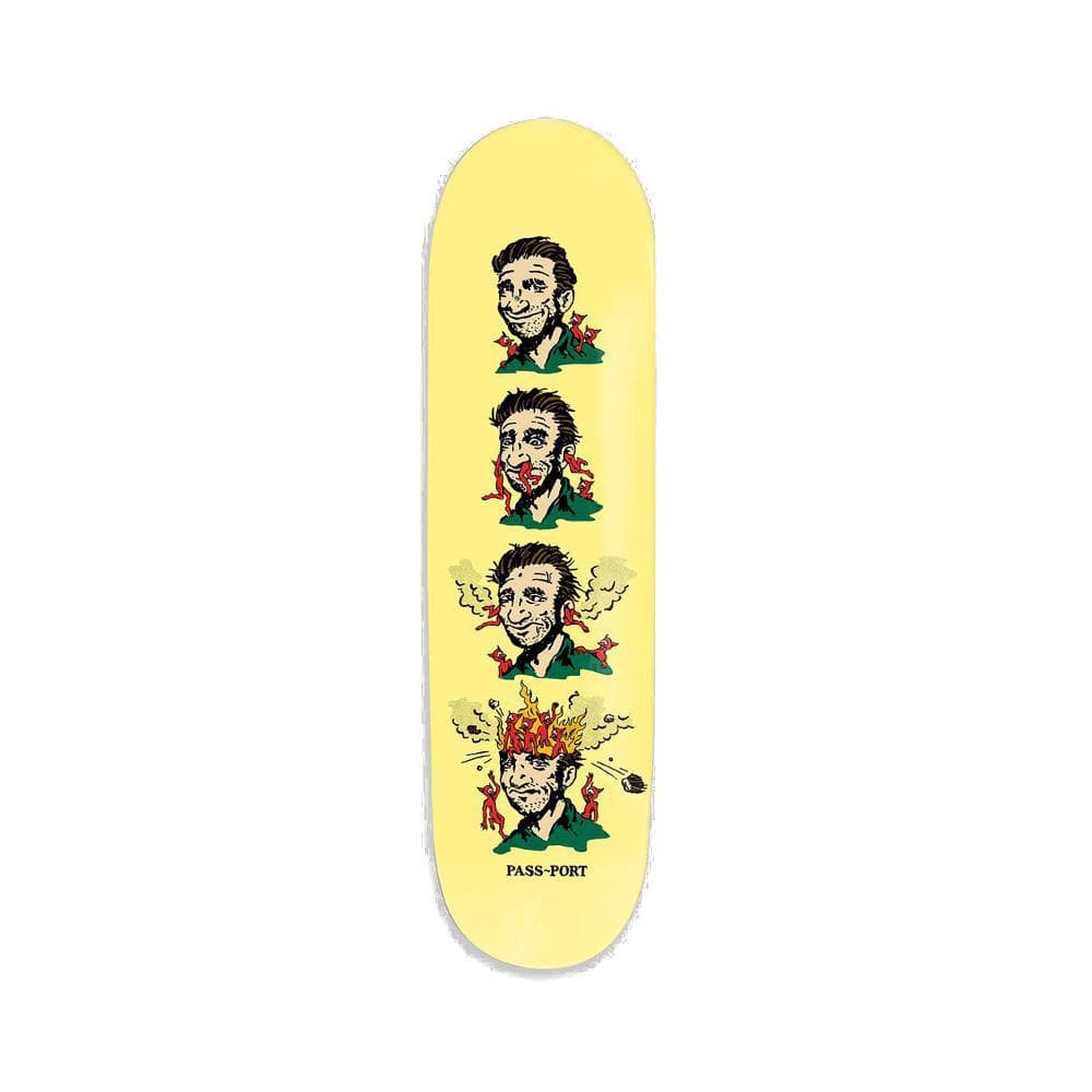Passport Skateboard Deck Headache Conscience 8.0" x 31.49" Yellow - 50-50 Skate Shop
