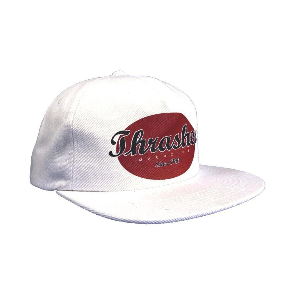 Thrasher Oval Snapback White - 50-50 Skate Shop